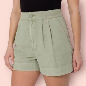 Joie Women's High Rise Cotton/Linen Blend Pleated Shorts